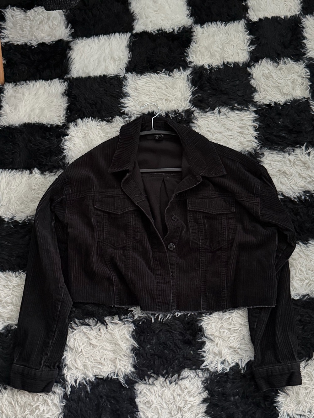 Forever 21 Cropped Black Corduroy Jacket - Women's